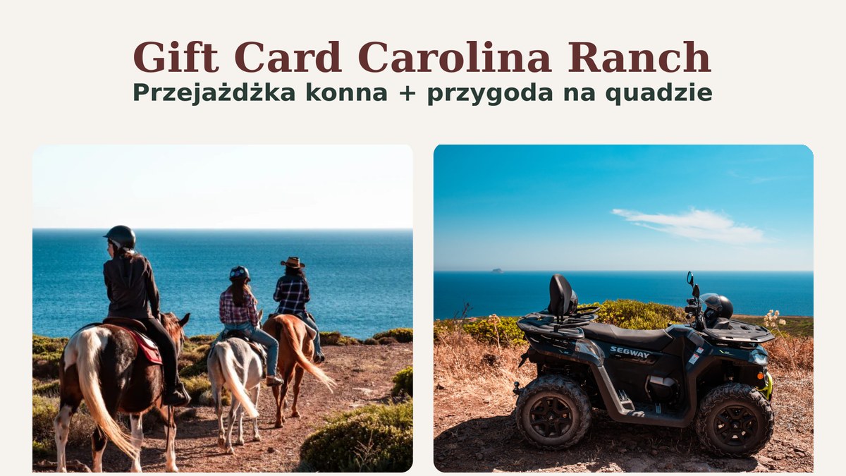 Przejażdżka konna wzdłuż wybrzeża + panoramiczna wycieczka quadem dla dwóch osób