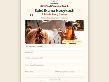 Karta podarunkowa Carolina Ranch: Szkółka jazdy na kucykach i Pony Games